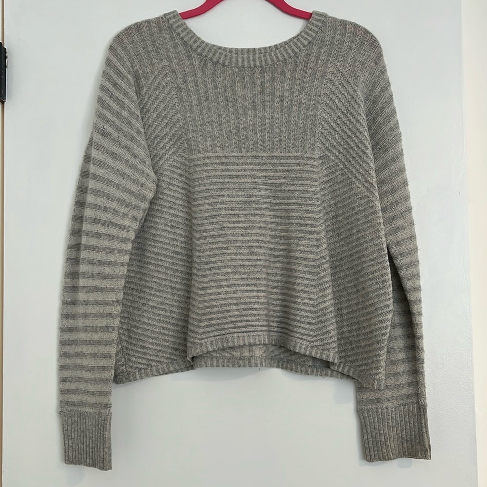 Aqua wool and cashmere stripe sweater